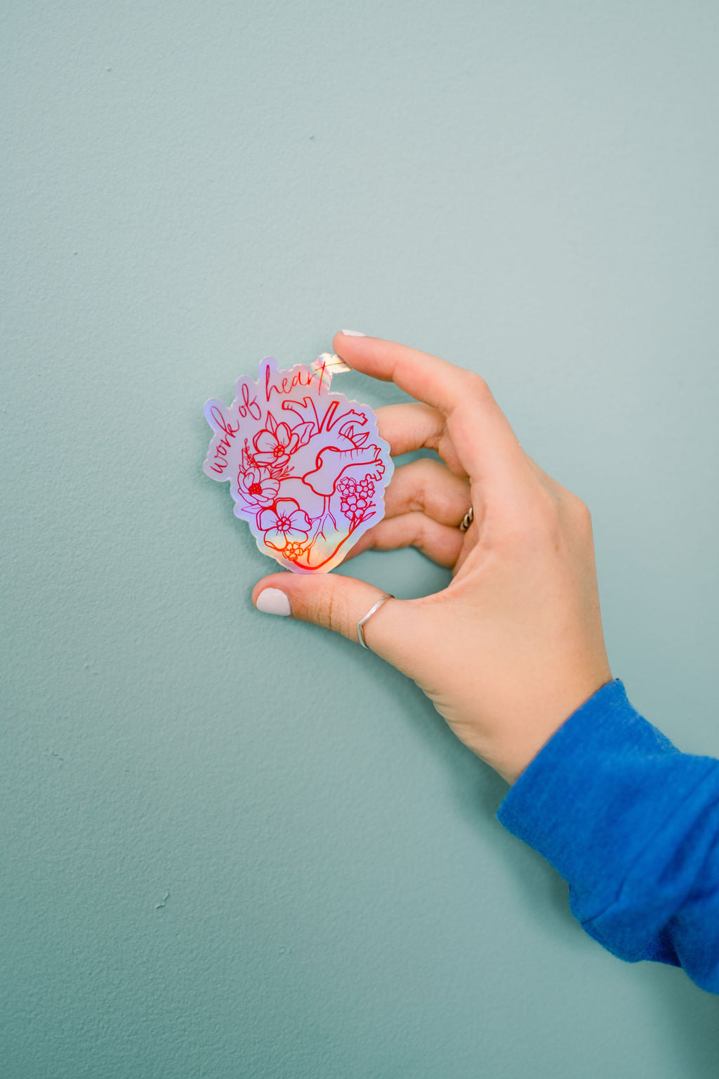 Work of Heart Holographic Sticker