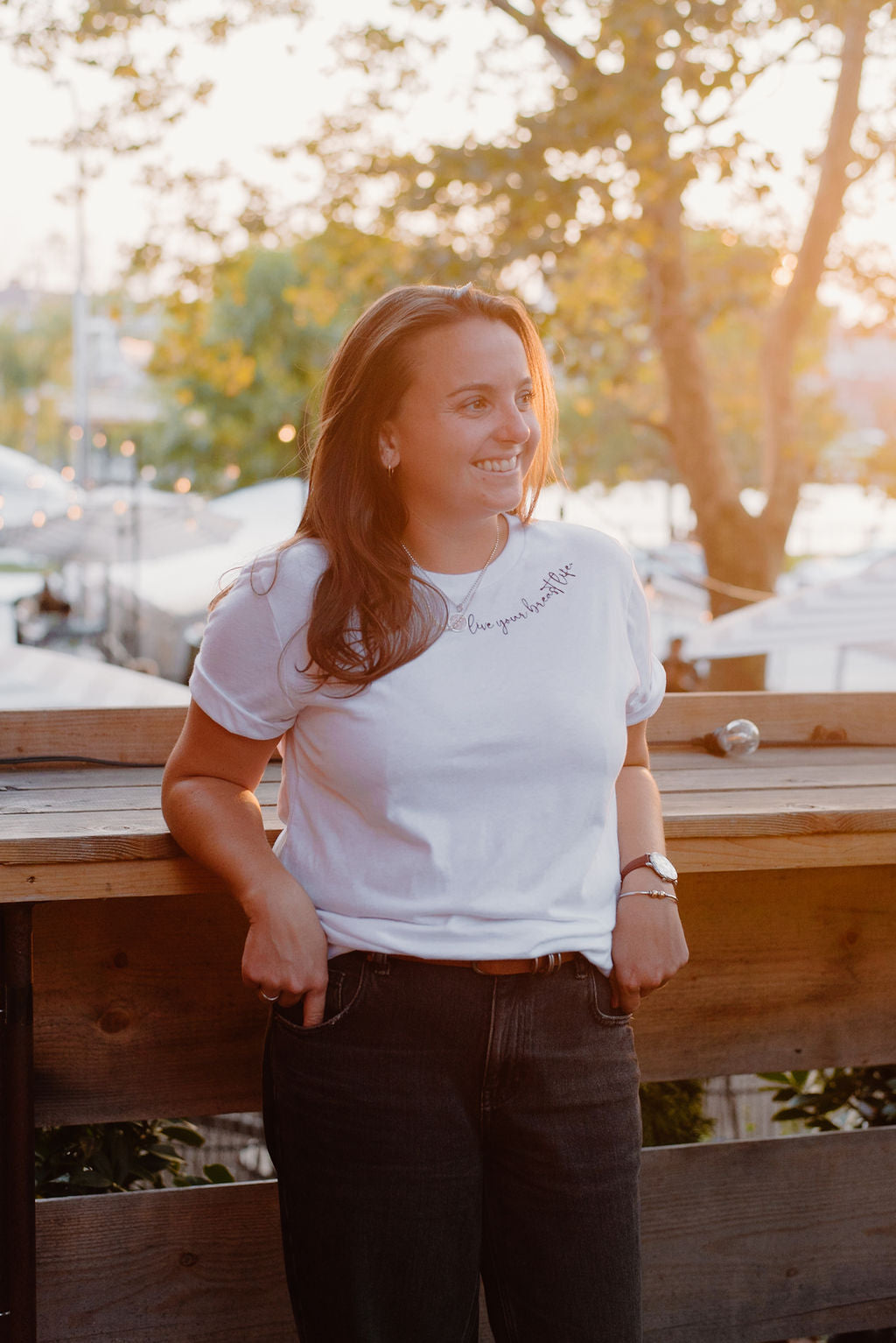 Live Your Breast Life Script Tee