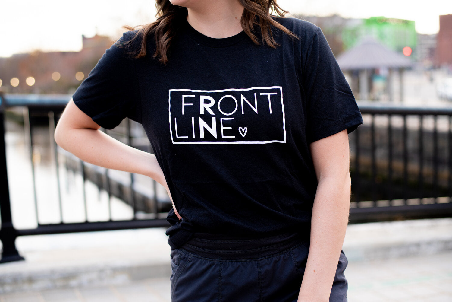 Front Line Black Tee