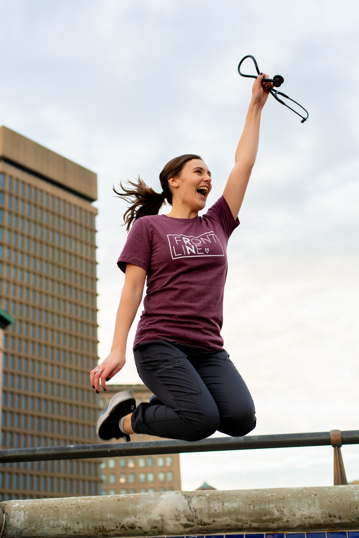 Front Line Maroon Tee