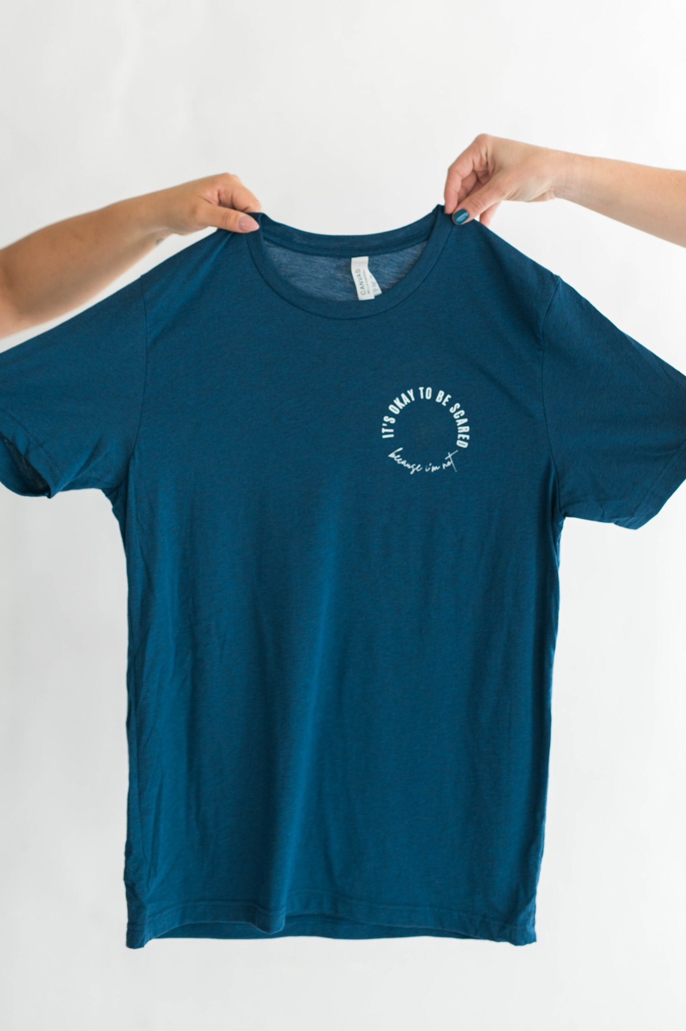 It's Okay To Be Scared Navy Circle Tee