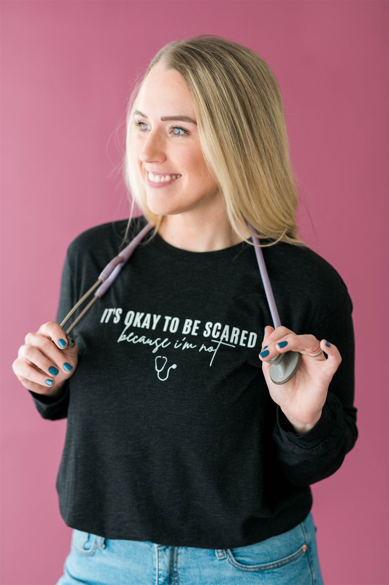 It's Okay To Be Scared Black Long Sleeve