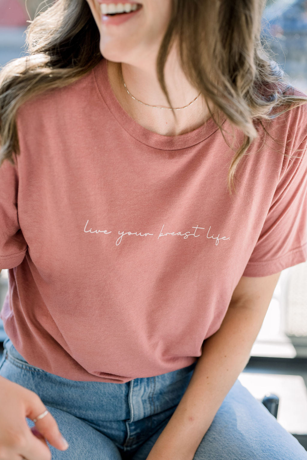 Live Your Breast Life Mauve Tee
