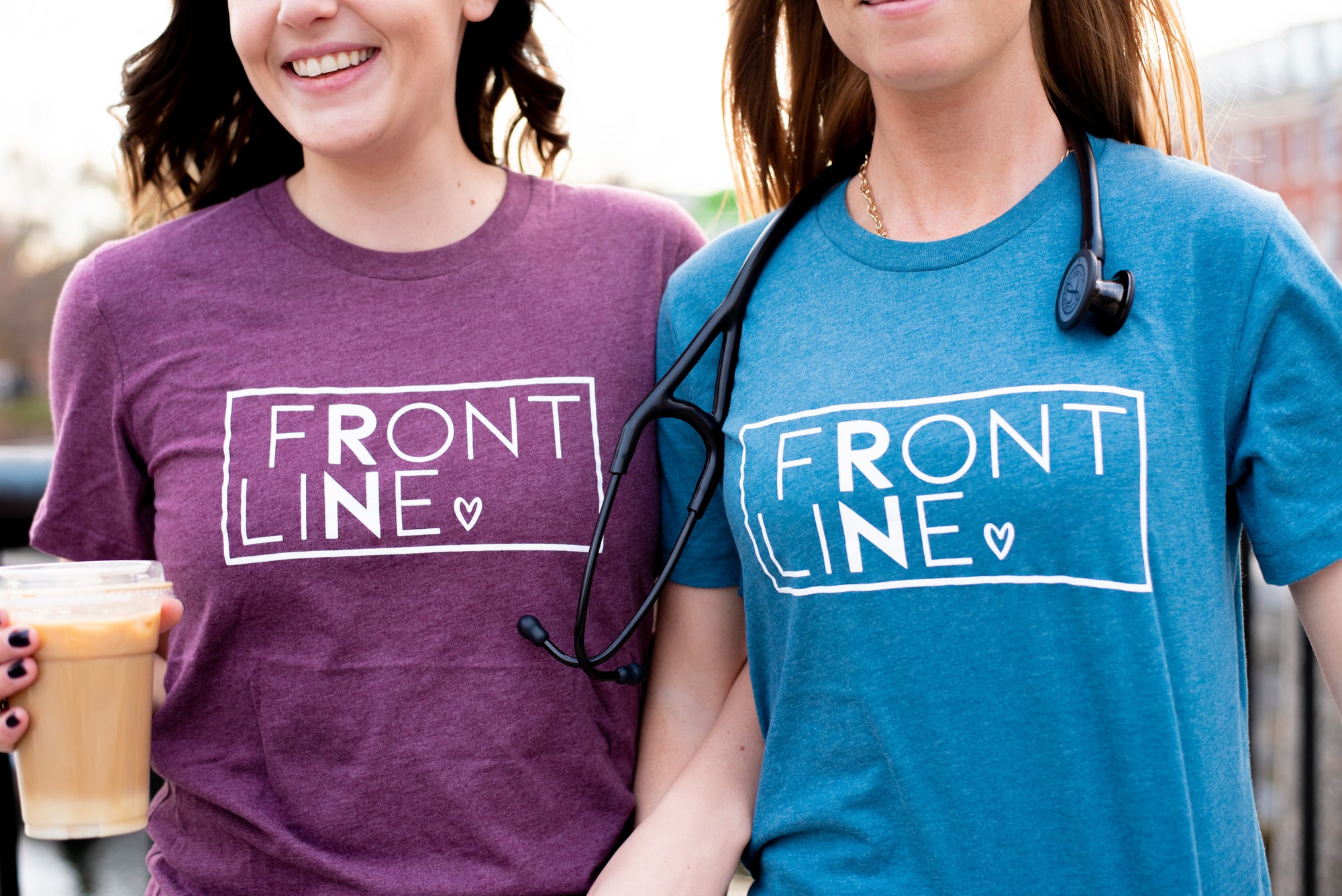 Front Line Teal Tee